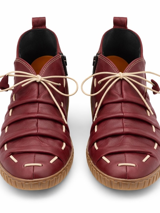 Spring Step Nespea Booties Burgundy Leather Lagenlook Comfort EU 39/8 main image 5